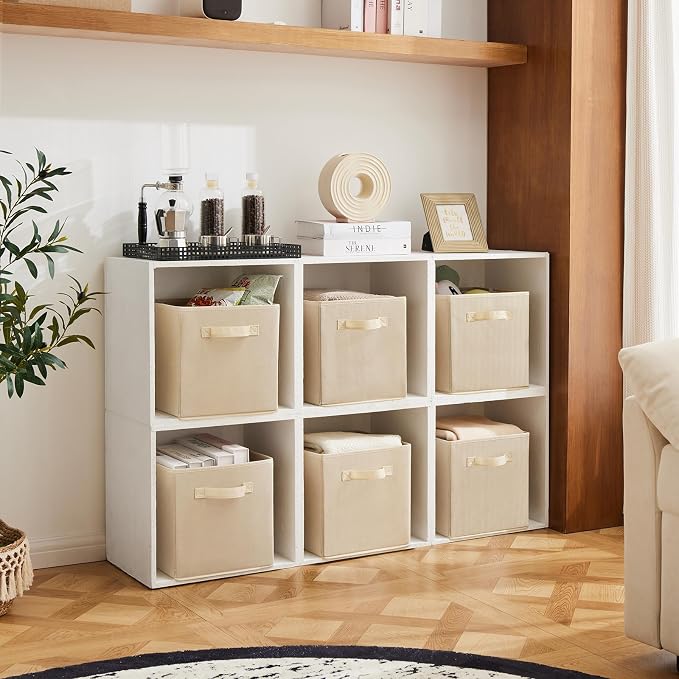 MAX Houser Fabric Cloth Storage Bins, Foldable Storage Cubes Organizer Baskets - Image 2