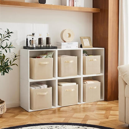 MAX Houser Fabric Cloth Storage Bins, Foldable Storage Cubes Organizer Baskets - Image 2