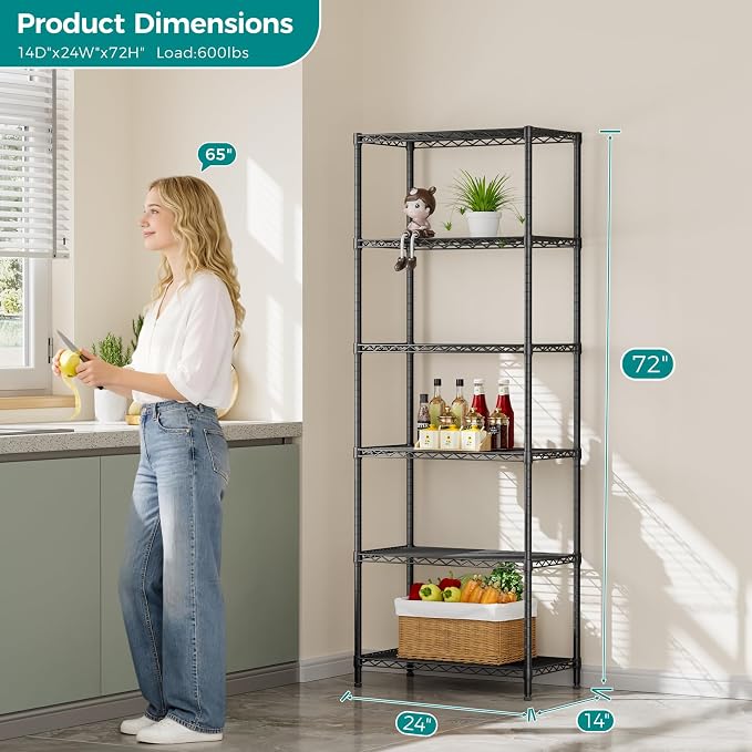 SINGAYE Shelf Wire Shelving Adjustable Storage Shelves Rack Standing Units - Image 3