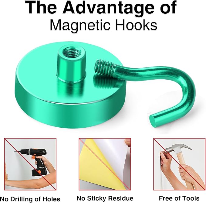 MIKEDE Magnetic Hooks Heavy Duty, 170LB Strong Magnet - Image 5