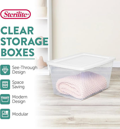 Sterilite 16 Pack Storage Box, 58 Quart Stackable Tote - Image 2