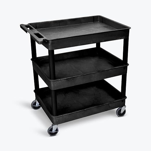 Classroom Basics TC111-B Extra Large Three-Shelf Rolling Utility Cart, by ClassroomBasics