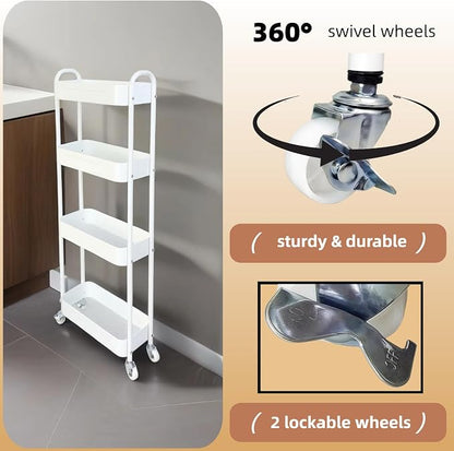 4 Tier Slim Kitchen Storage Cart - Image 4