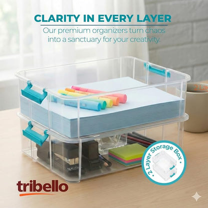 Tribello Craft Box & Art Supply Storage Organizer – Stackable Art Organizer and - Image 8