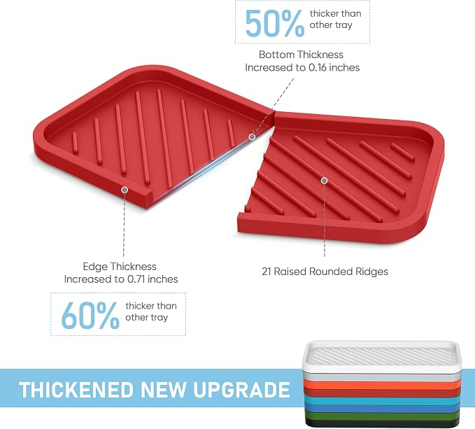 EG-SIPRO Silicone Sponge Holder, Large 10" Kitchen Sink Organizer Tray - Image 2