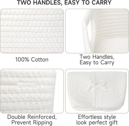 3-Pack Storage Baskets for Organizing | Woven Shelf Toy Basket | Rope Baskets - Image 8