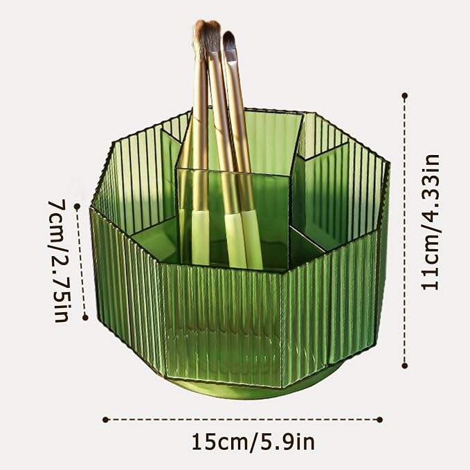 LINFIDITE 360°Rotating Makeup Organizer Holder Cosmetic Display Case Clear - Image 5
