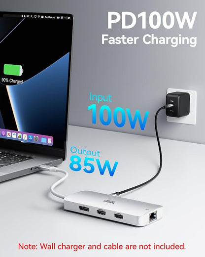 USB C Docking Station Dual Monitor, Selore Docking Station 3 Monitors Triple 4K - Image 6
