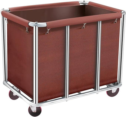 Commercial Laundry Cart with Wheels, 11.35 Bushel Large Laundry Tumbler with by frides