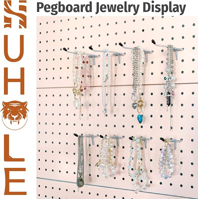 HUHOLE Pegboard Hooks 4 Inch 50PC, Ideal Garage Organization, Wall Storage Tool - Image 6