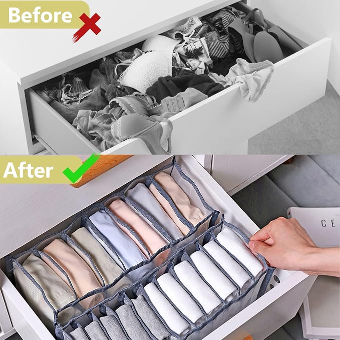 7 Grids Washable Wardrobe Clothes Organizer, Clothing Storage Bins, Drawer - Image 3