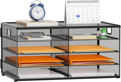 Marbrasse 5 Tier Desktop Literature Organizer, Mesh Paper Organizer Desk by Marbrasse
