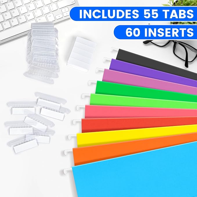 50-Pack Assorted Hanging File Folders, Letter Size - Image 3