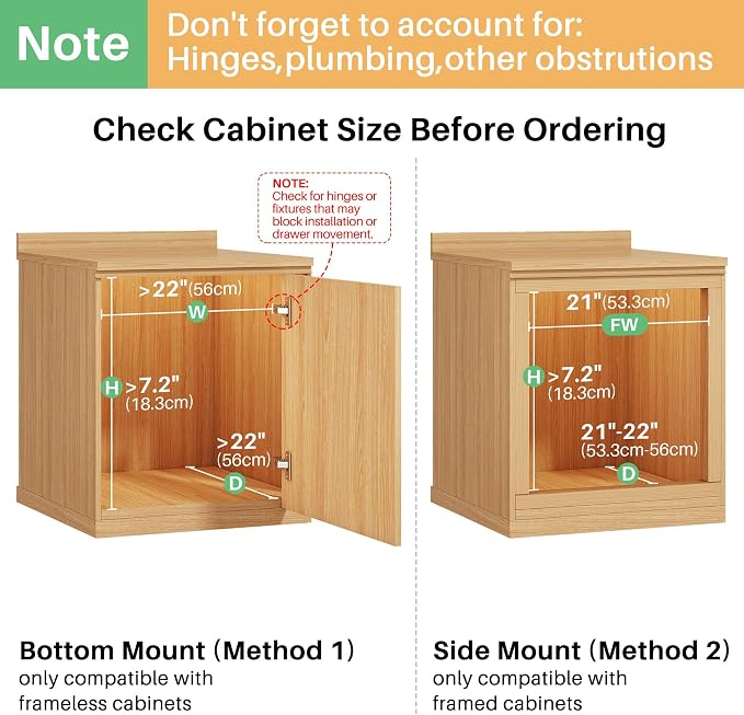 Pull Out Cabinet Organizer, Soft Close Slide Out Solid Wooden Drawers, Heavy - Image 3