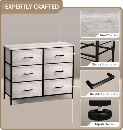 Sorbus Dresser with 6 Faux Wood Drawers - Image 4