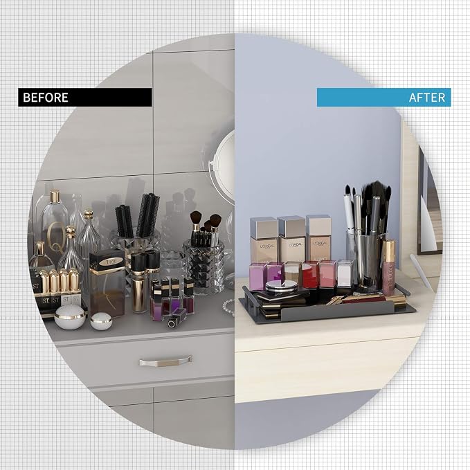 Bathroom Organizer Countertop, Counter Decorative Tray Cosmetic Organizer - Image 7