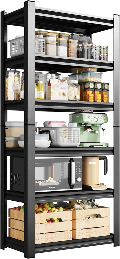 6-Tier Metal Storage Shelves, Adjustable Heavy Duty Shelving Units, Kitchen by Beaunatixx
