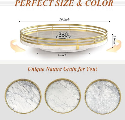 White Marble Lazy Susan Turntable - Image 6