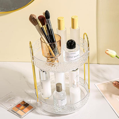 Fangoo 3 Tiers Clear Rotating Makeup Organizer - Image 6