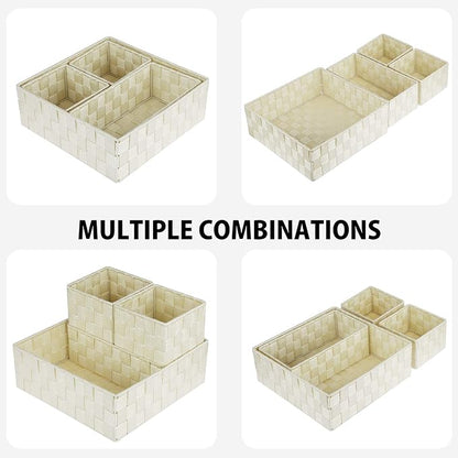 Posprica Woven Storage Baskets for Organizing, Small Black Baskets Cube Bin - Image 2