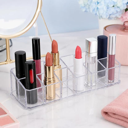 2 Rows Transparent Lipstick Holder, 12-Slot Acrylic Lipstick Organizer Case - Image 6