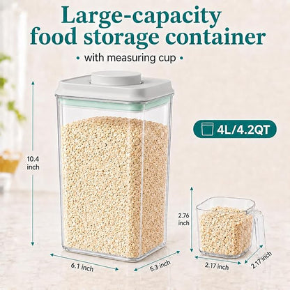 POP Airtight Flour-Rice Food-Storage Container - 4L/4.2Qt Jar - Image 4