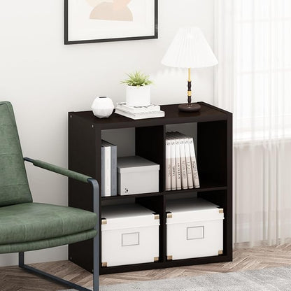 Furinno Cubicle Book Shelf, 4-Cube Bookshelf, Extra Thick Frame Reversible by Furinno-FitsYourSpaceFitsYourBudget