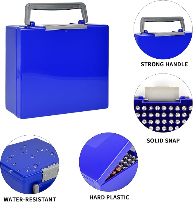 FULLCASE Battery Storage Organizer Holder Holds 72 AA AAA Batteries, Box Cases - Image 5
