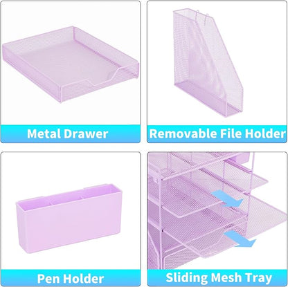 Desk Organizers and Accessories, 5-Tier Paper Letter Tray Organizer - Image 3