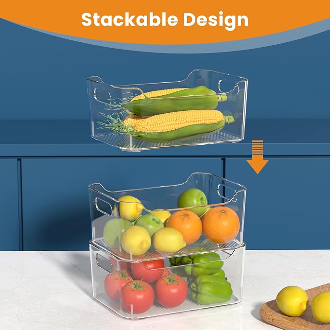 Clear Plastic Storage Bins-Pantry Organizers & Storage Containers-Refrigerator - Image 5