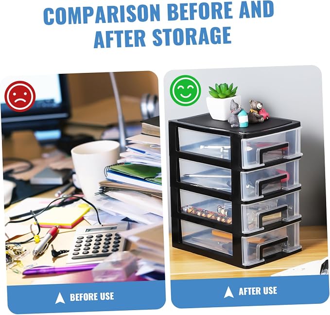 Angoily 4 Drawer Desk Organizer, Plastic Home Office Storage Organizer - Image 5