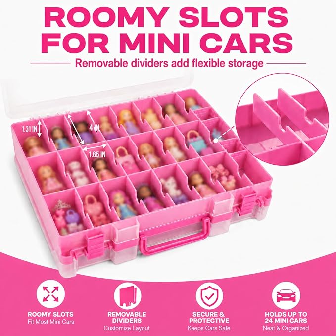 Toy Car Storage Case for Hot Wheels for Matchbox Cars, 48-Slot Organizer | - Image 5