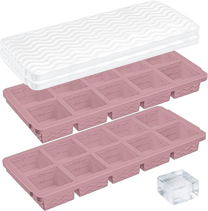 Aopigavi 2-Pack Ice Cube Trays, 10 Cubes 2 Tbsp. Silicone Freezer Molds by Aopigavi