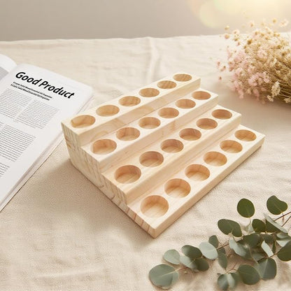 2 Pack Solid Wood Essential Oil Organizer 4 Layer Essential Oils Racks Tabletop - Image 3