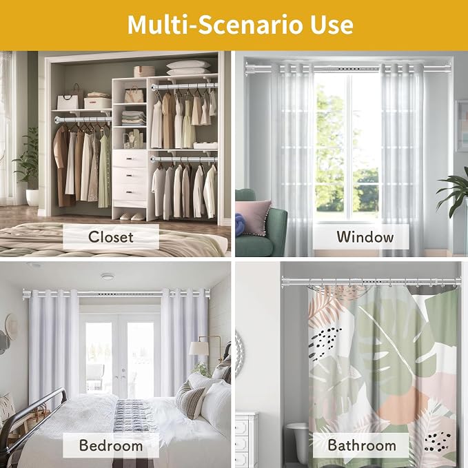 Silver Closet Rod, 17 to 63 Inch, 1.3 Inch Closet Rods - Image 6