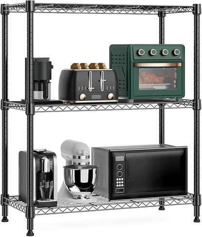 750 lbs 3 Tier Storage Rack Metal Wire Shelving Unit, Storage Standing Shelf by MEIGAOPLASTICANDMETALHKCOLIMITED