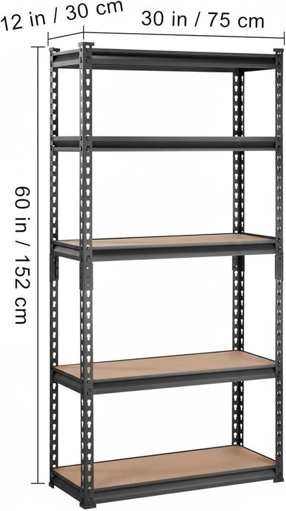 Storage Shelving Unit, 5-Tier Adjustable Metal Storage Shelves - Image 2