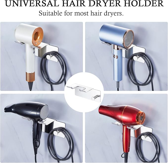 Hair Dryer Holder Wall Mount, Blow Dryer Holder - Image 6