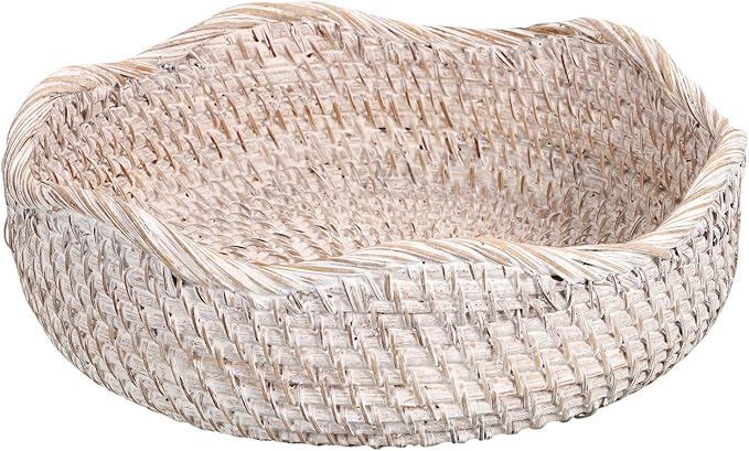 Hipiwe Rattan Key Basket for Entryway Table Handwoven Small Baskets Tray | - Image 8