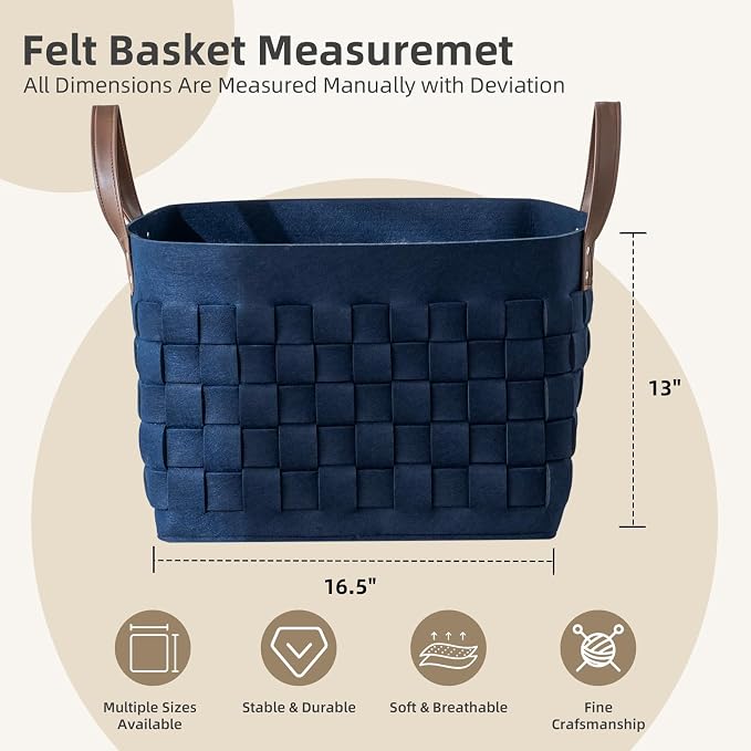 boldmonkey Blankets Basket 16.5 " x13 x13, Extra Large Rectangular Laundry - Image 4