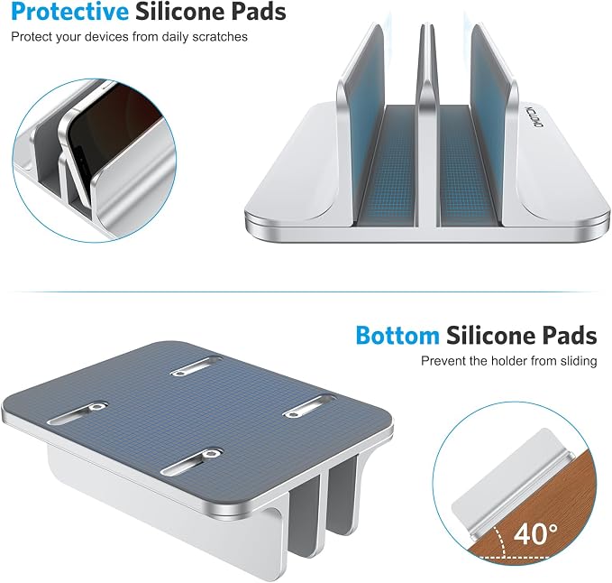 OMOTON Vertical Laptop Stand, Desktop Aluminum Mac Book Stand - Image 7