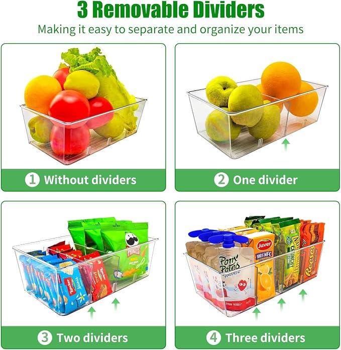 5 Pack Pantry Organizers and Storage, 4 compartment Snack Containers - Image 3