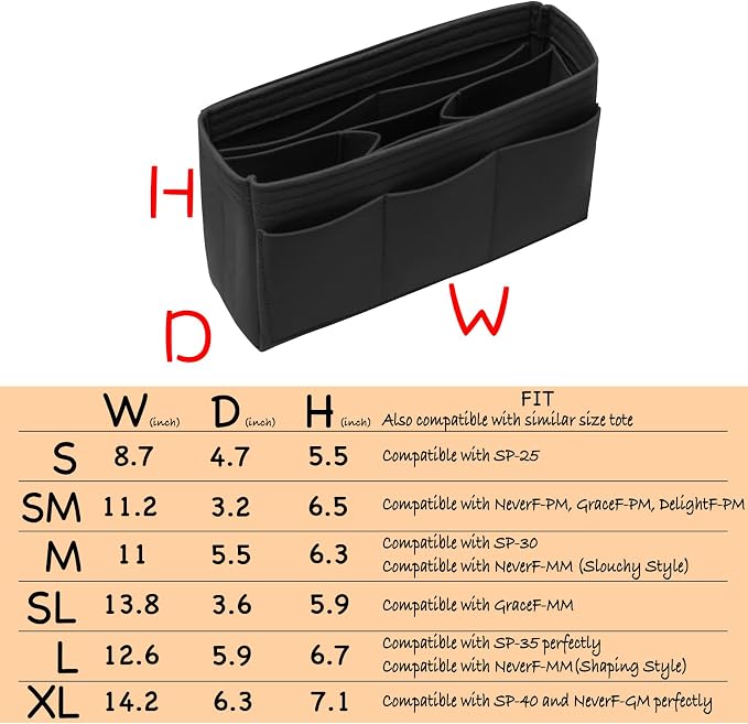 DailyPlus Purse Organizer Insert Felt Bag Organizer Handbag Organizer Insert - Image 2