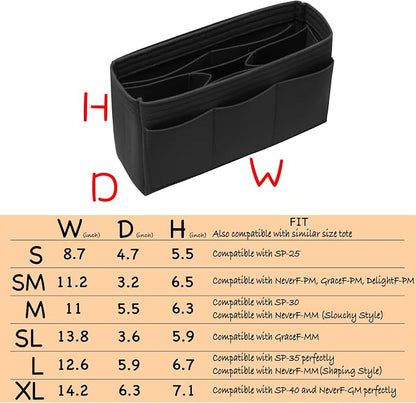 DailyPlus Purse Organizer Insert Felt Bag Organizer Handbag Organizer Insert - Image 2