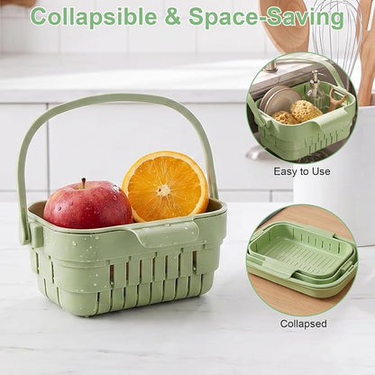Foldable Hanging Sink Drain Basket Space Saving Colander - Image 4