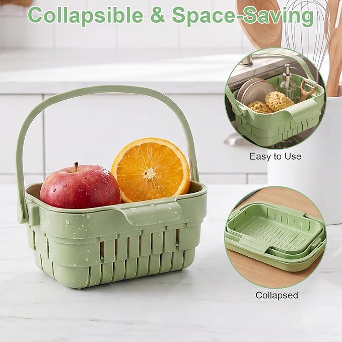 Foldable Hanging Sink Drain Basket, Space Saving Colander - Image 4