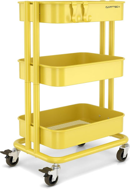 3 Tier Rolling Cart Metal Utility Cart by CARTTECH