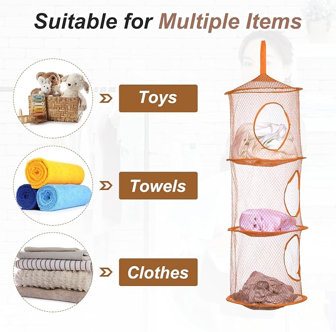 uxcell 2Pcs Mesh Hanging Storage Basket - Image 4