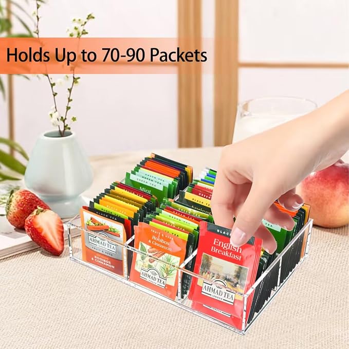 Tasybox Acrylic Tea Bag Organizer, Drawer Organizer | Tea Bag Holder - Image 2