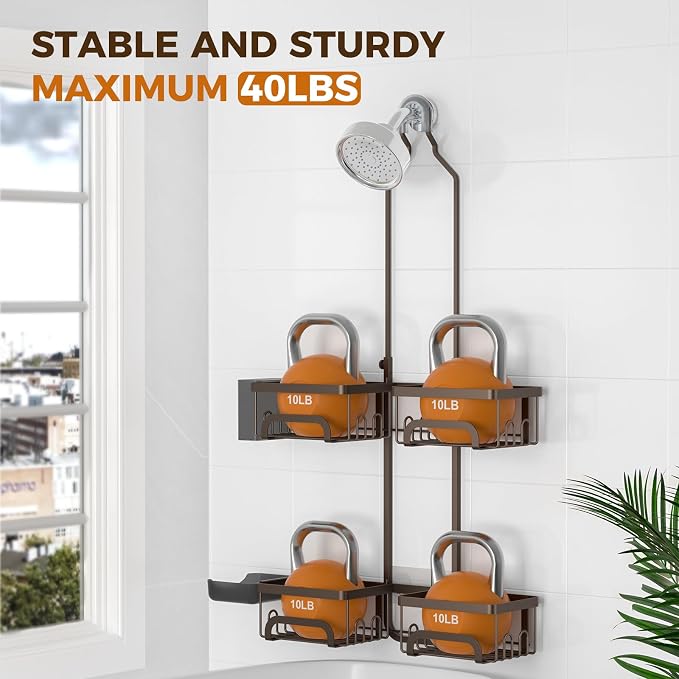 REINHARDT Shower Caddy Hanging for Handheld Showerheads Adjustable Split Shower - Image 4